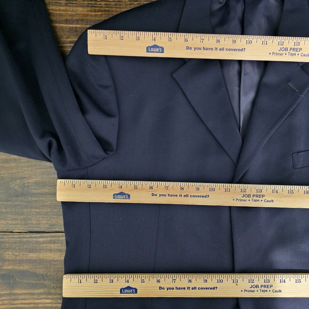 Jones New York Men's Sport Coat Blazer Three Button Navy Wool Blend Blend Sz 44L - Picture 2 of 15